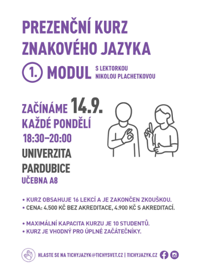 Prezenční kurz znakového jazyka na Univerzitě Pardubice